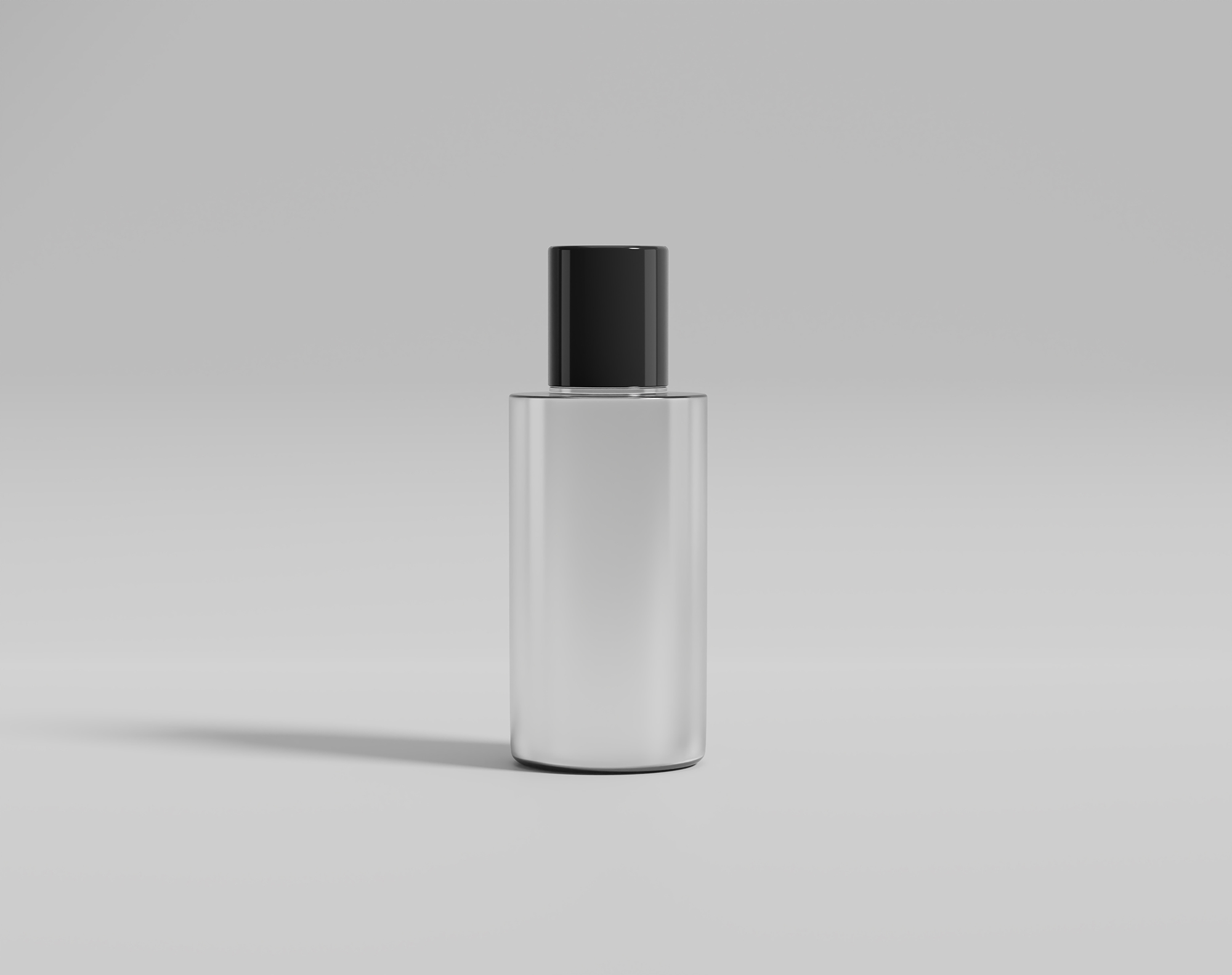 White-gray bottle on grey background.