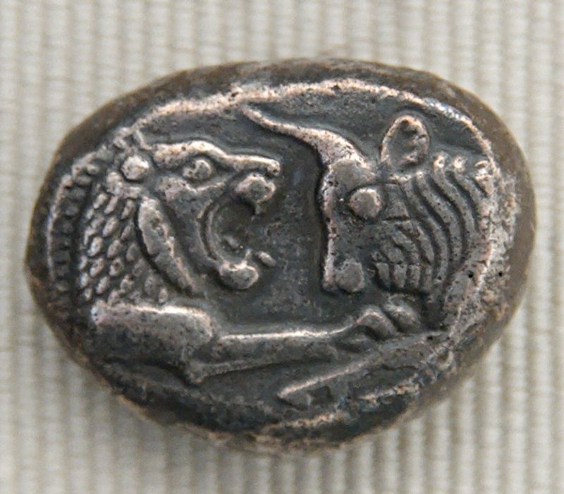 antique silver coin, Lidia