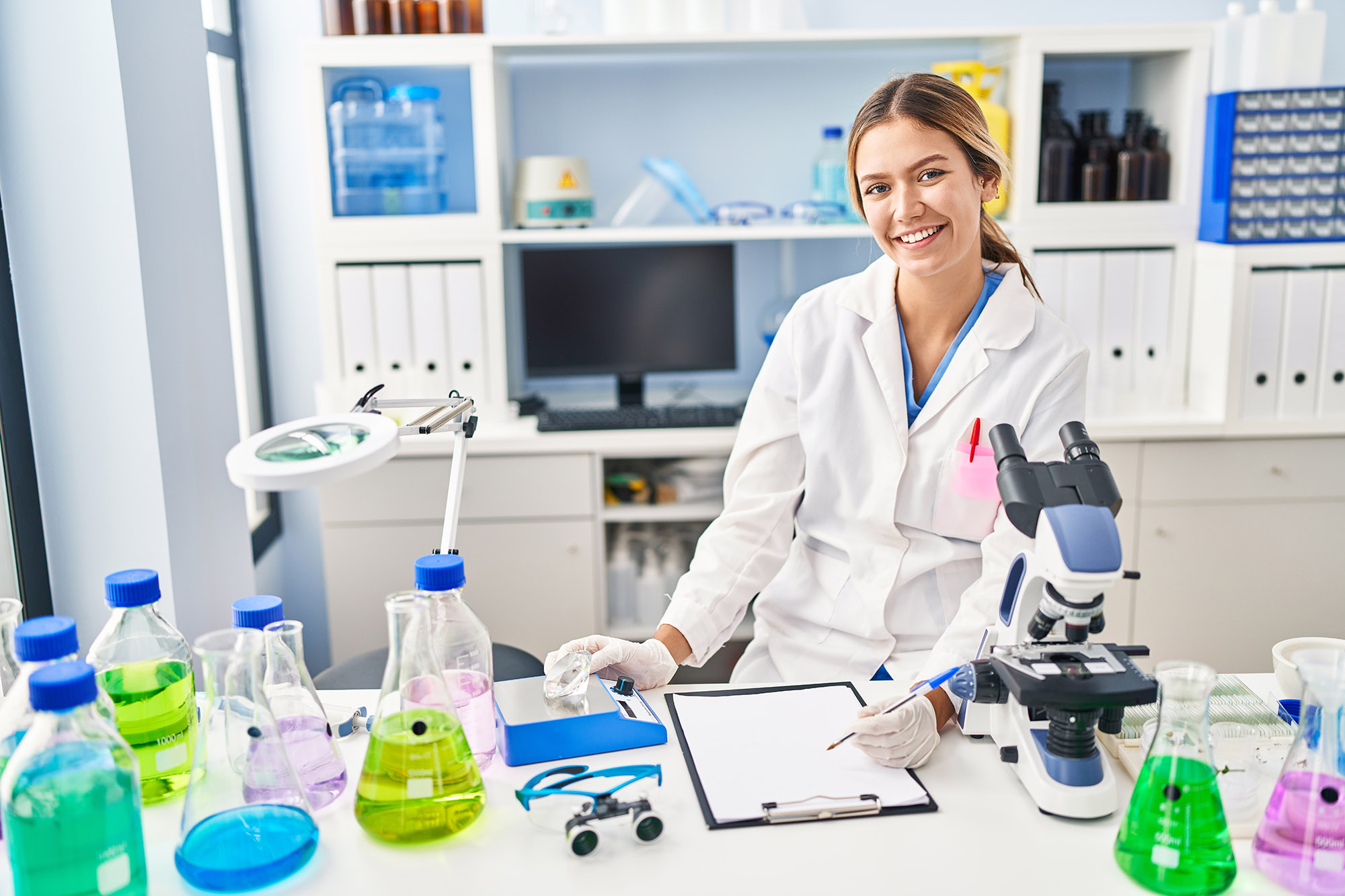 Chemist in a lab.