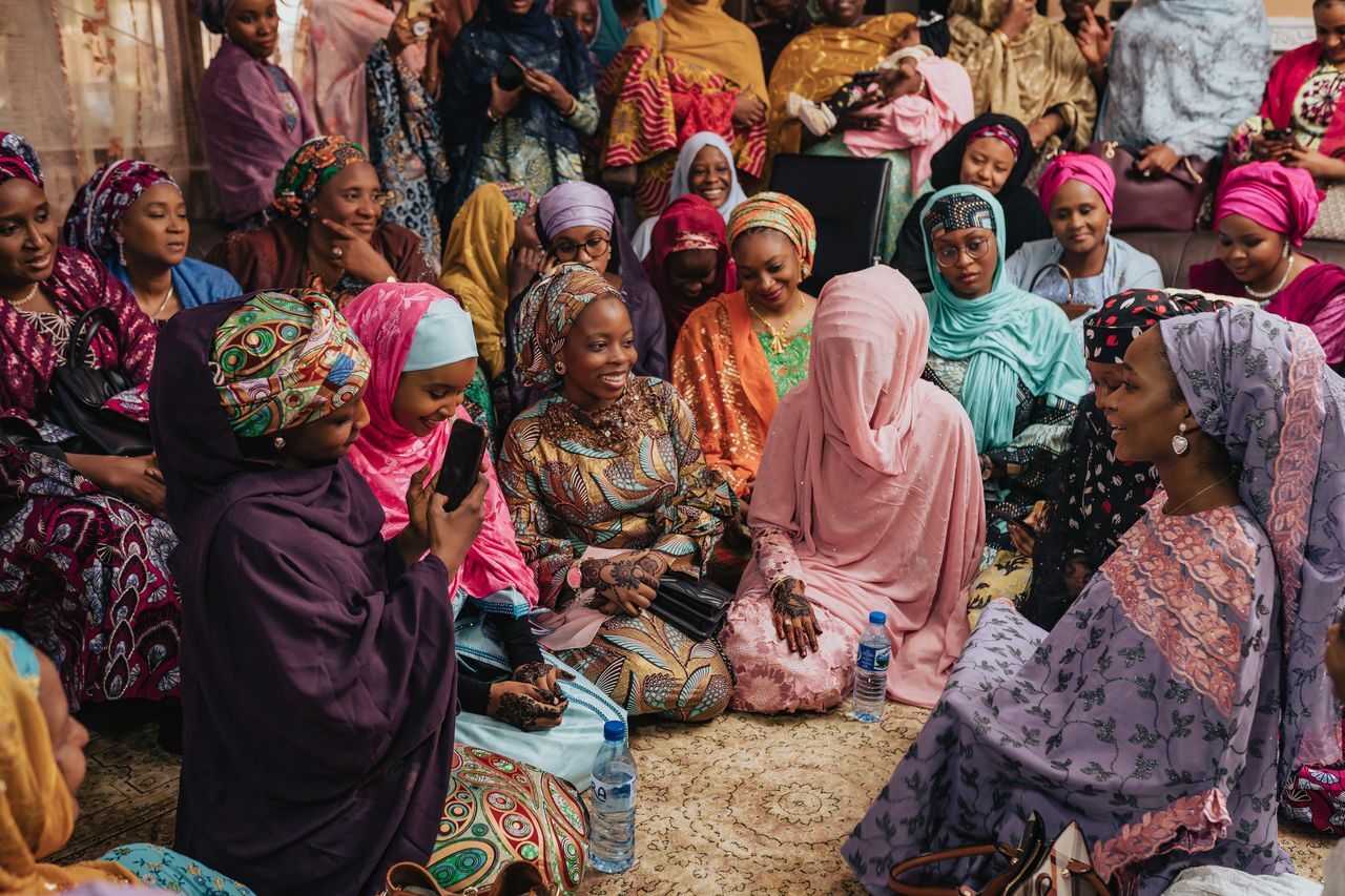 Veiled bride Nigerian wedding