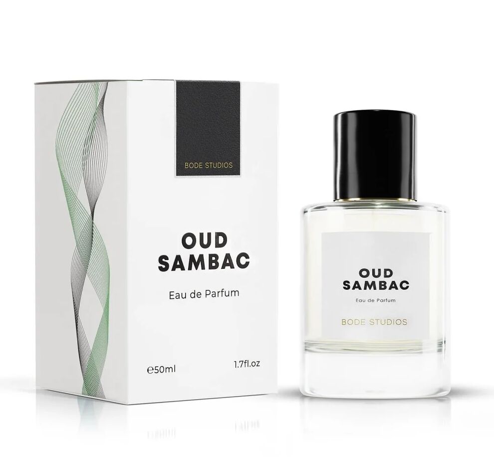 Oud Sambac box and bottle by Bode Studios