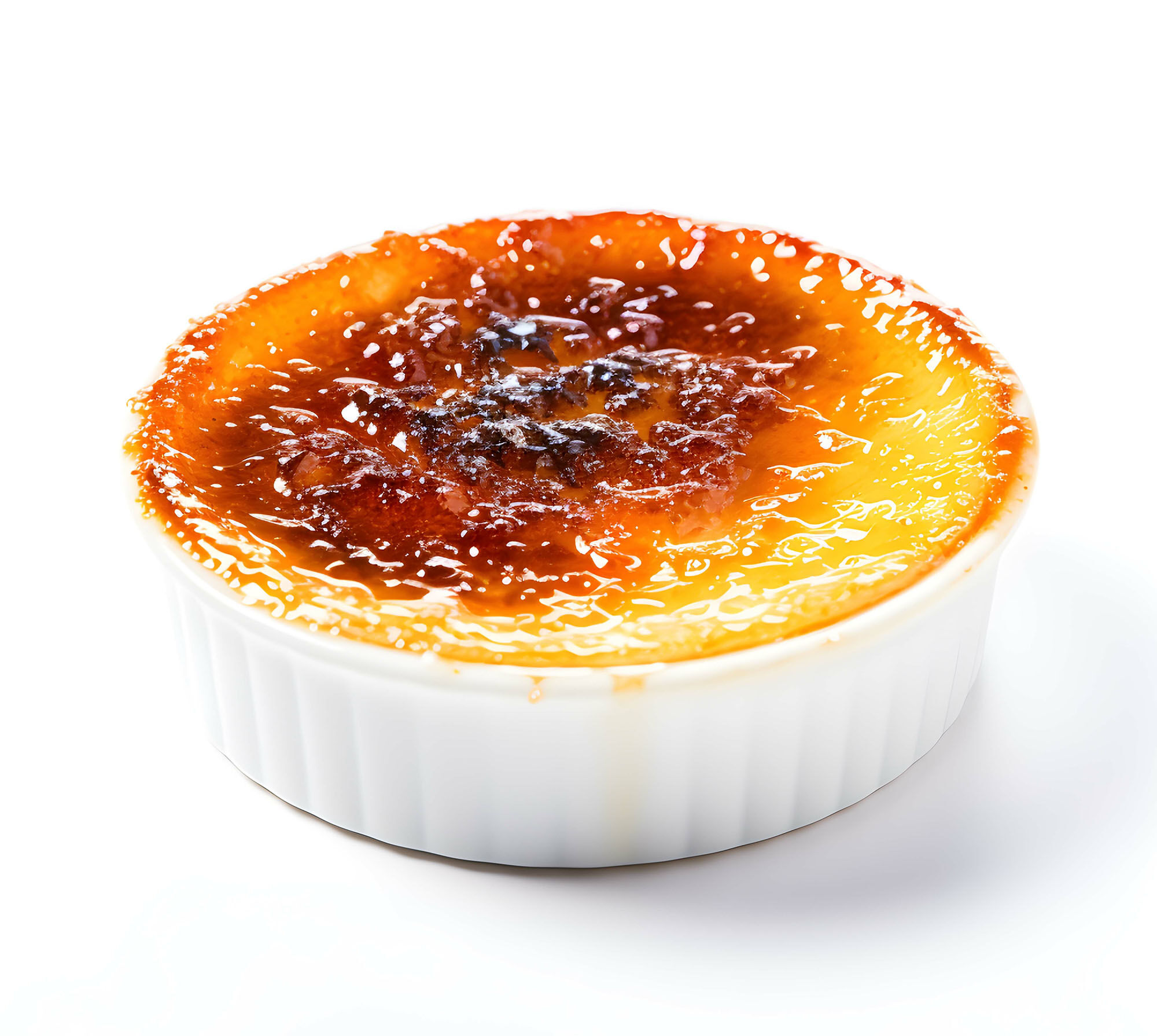 Crème Brûlée in a custard cup.