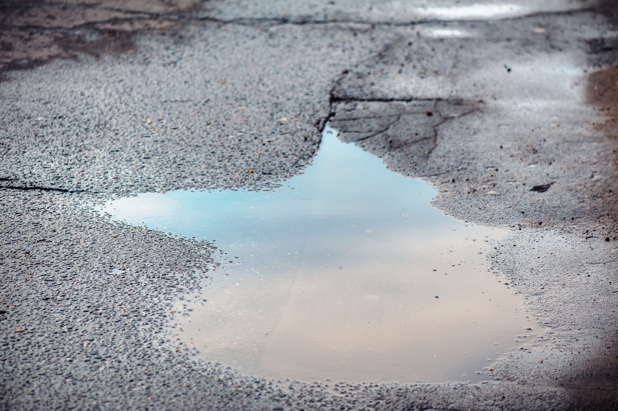puddle on the asphalt