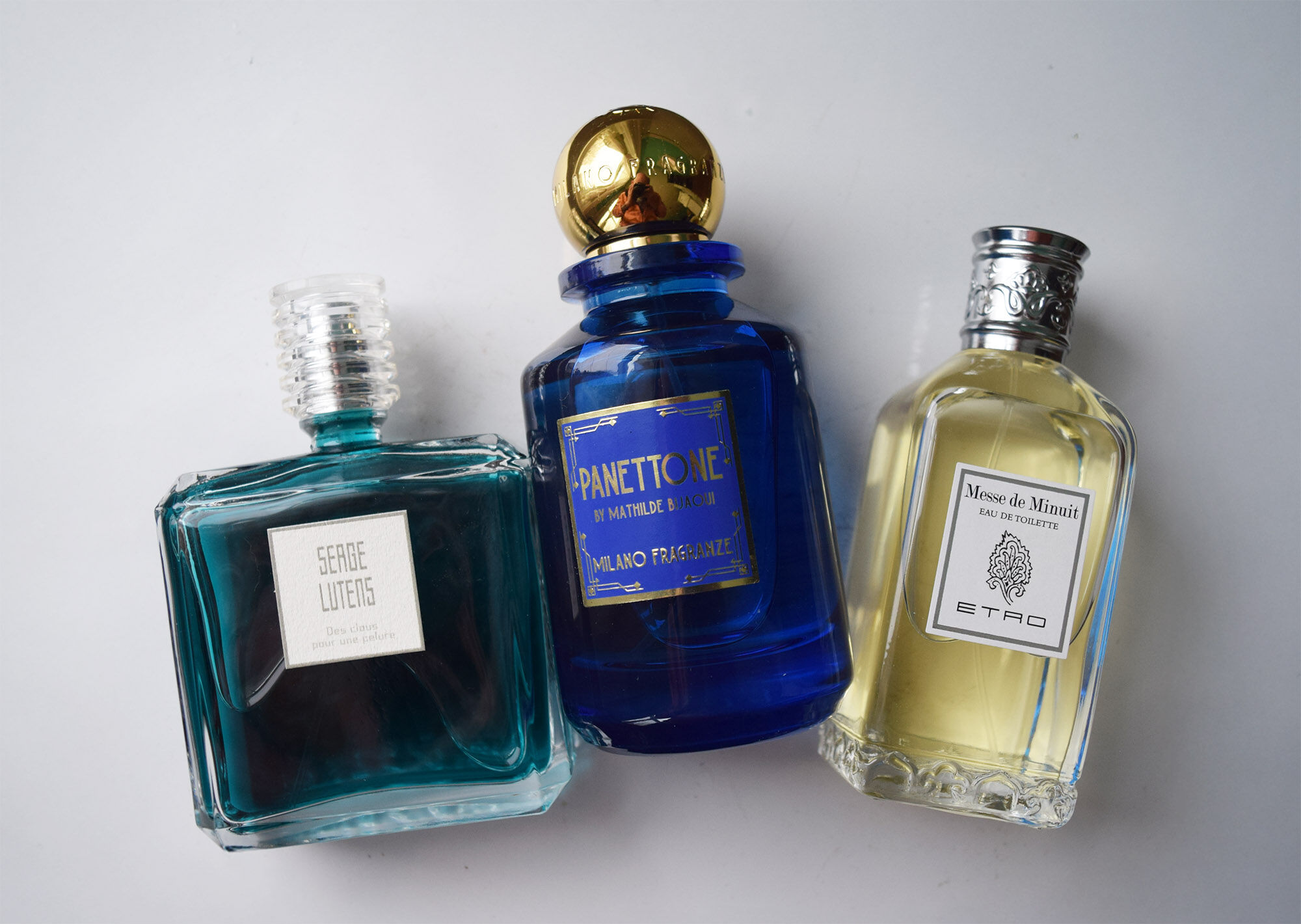 Bottles of perfume for Christmas.