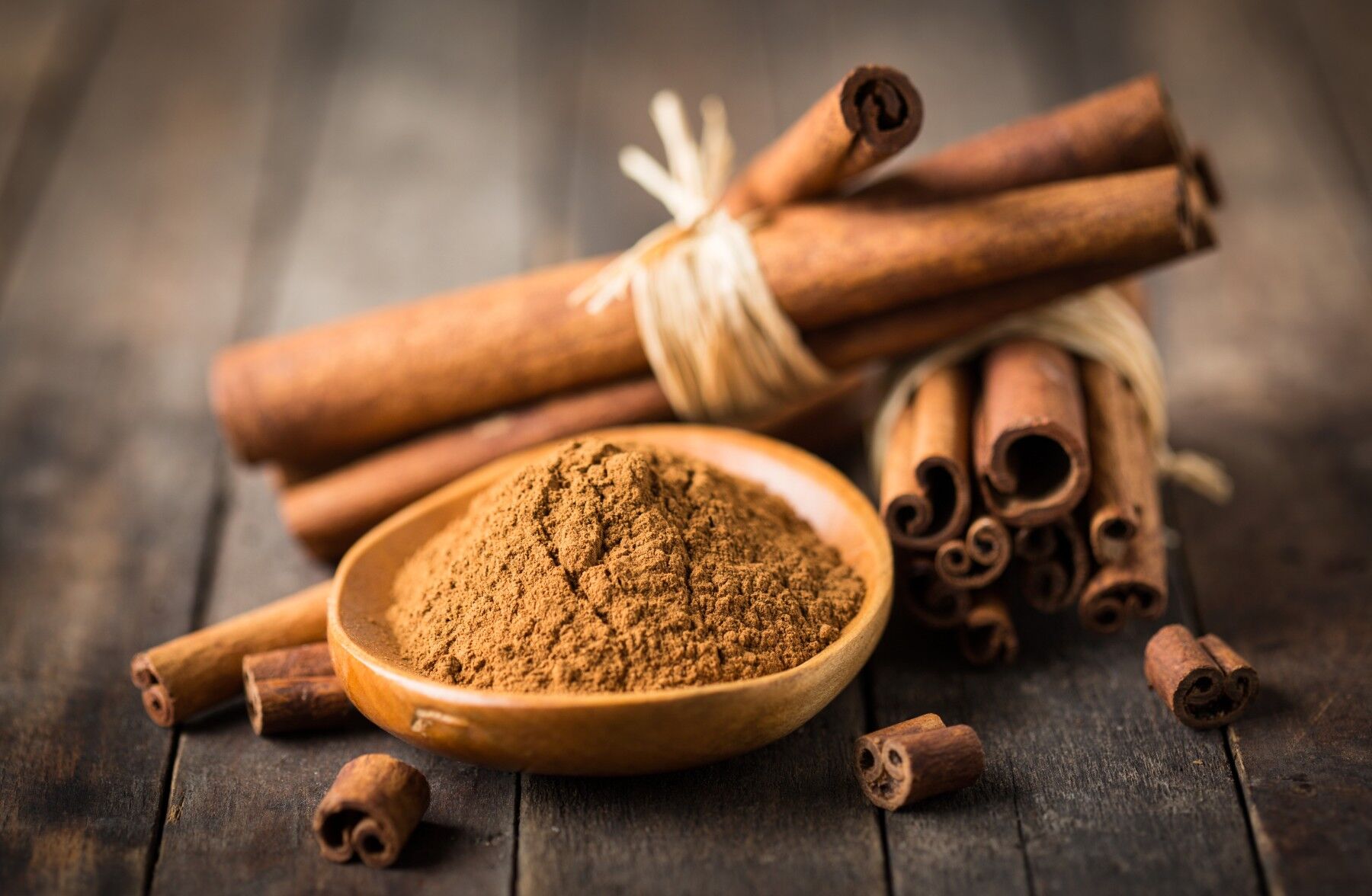 Cinnamon and spices on a table