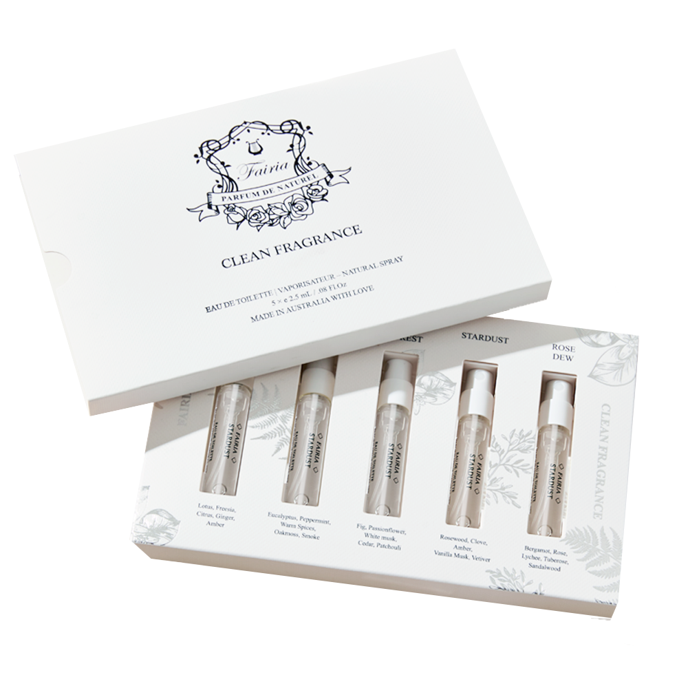 Australian clean perfume brand Fairia perfume discovery sample set