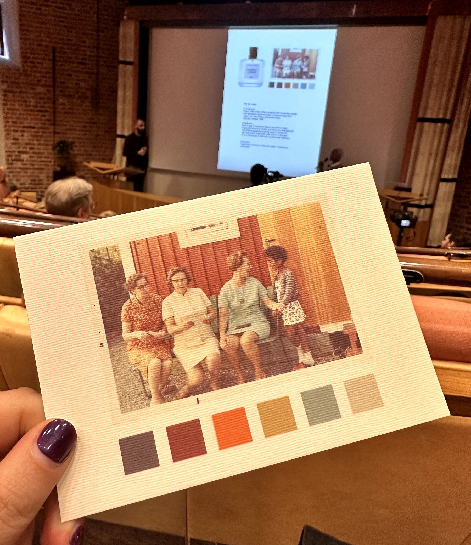 A postcard that was given out during Maya Njie's talk