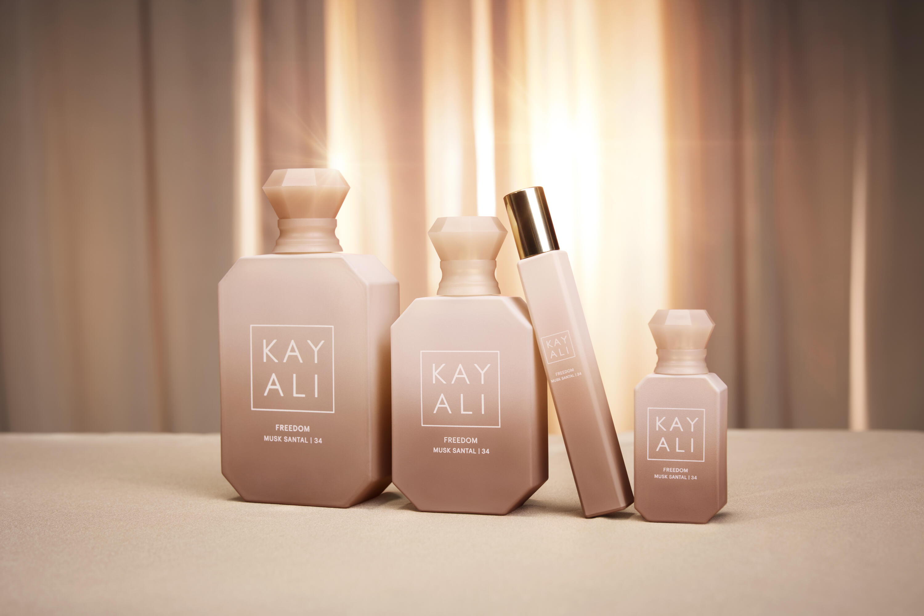 KAYALI FREEDOM COLLECTION: Freedom Musk Bouquet | 27, Freedom Musk Santal | 34, Freedom Musk Matcha | 45 a Freedom Musk Latte | 41.
