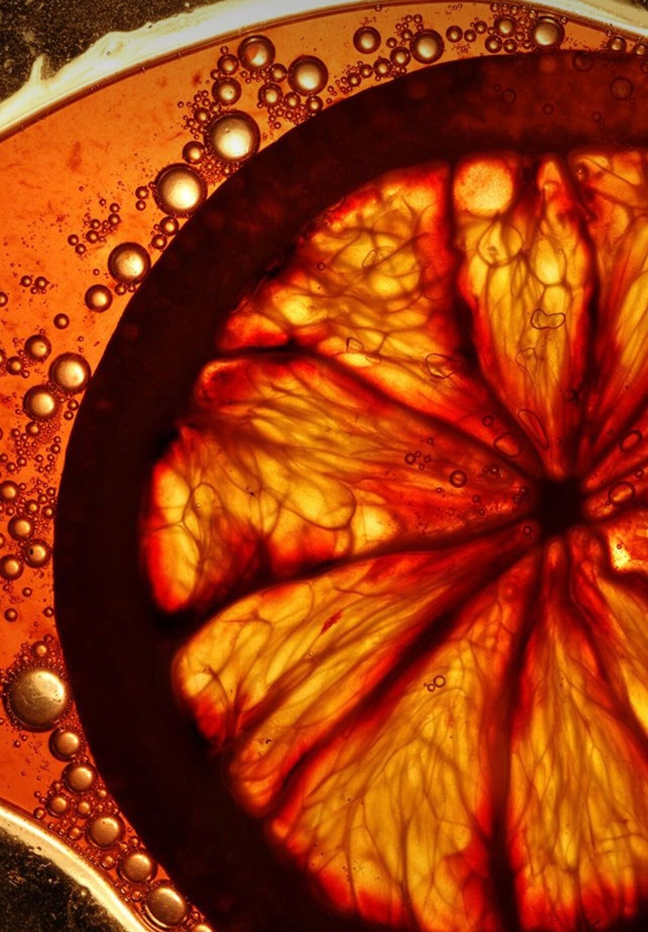 A slice of orange in honey