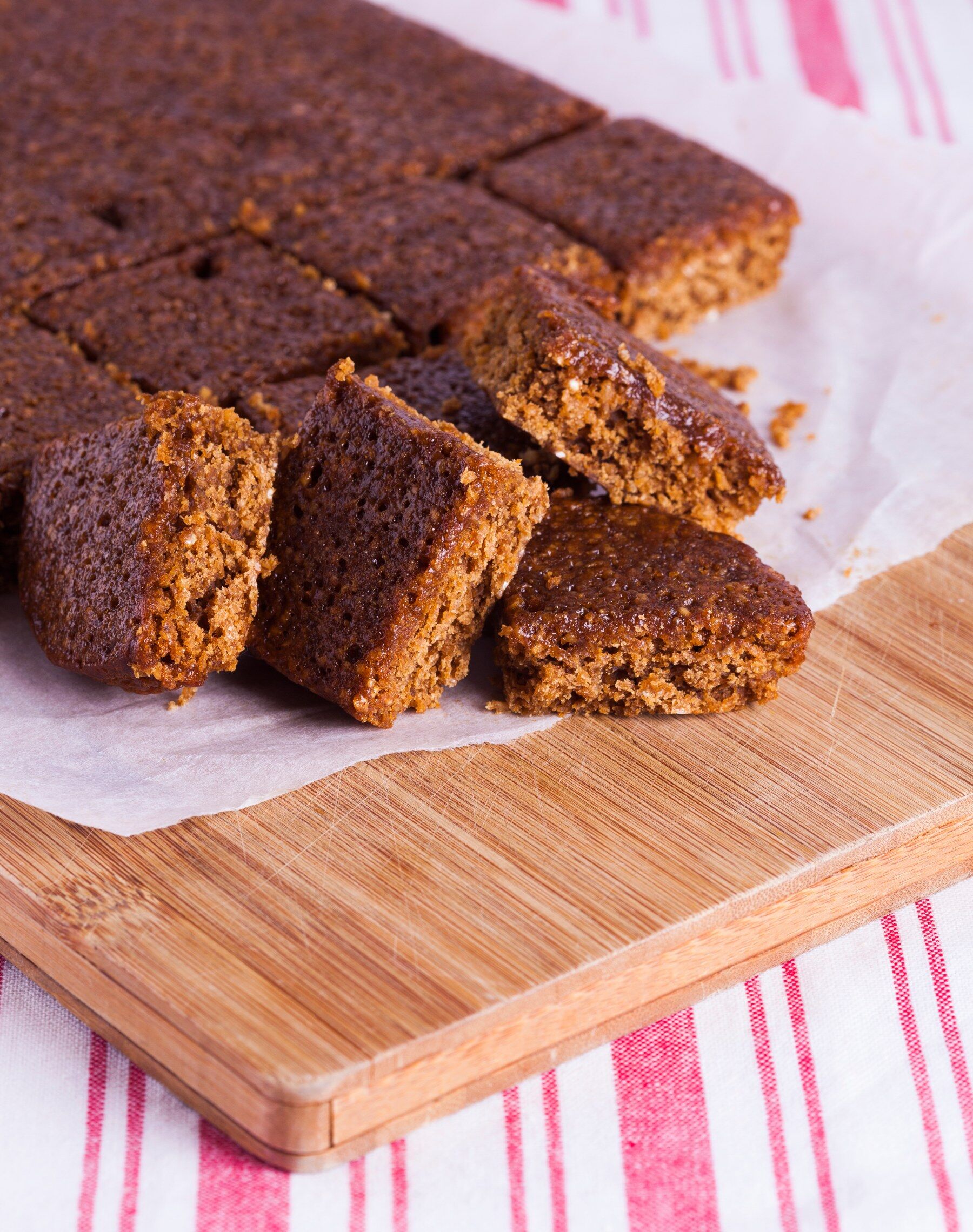 Yorkshire parkin cut into squares