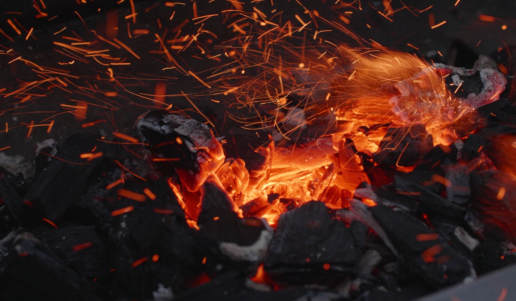 Embers of a bonfire