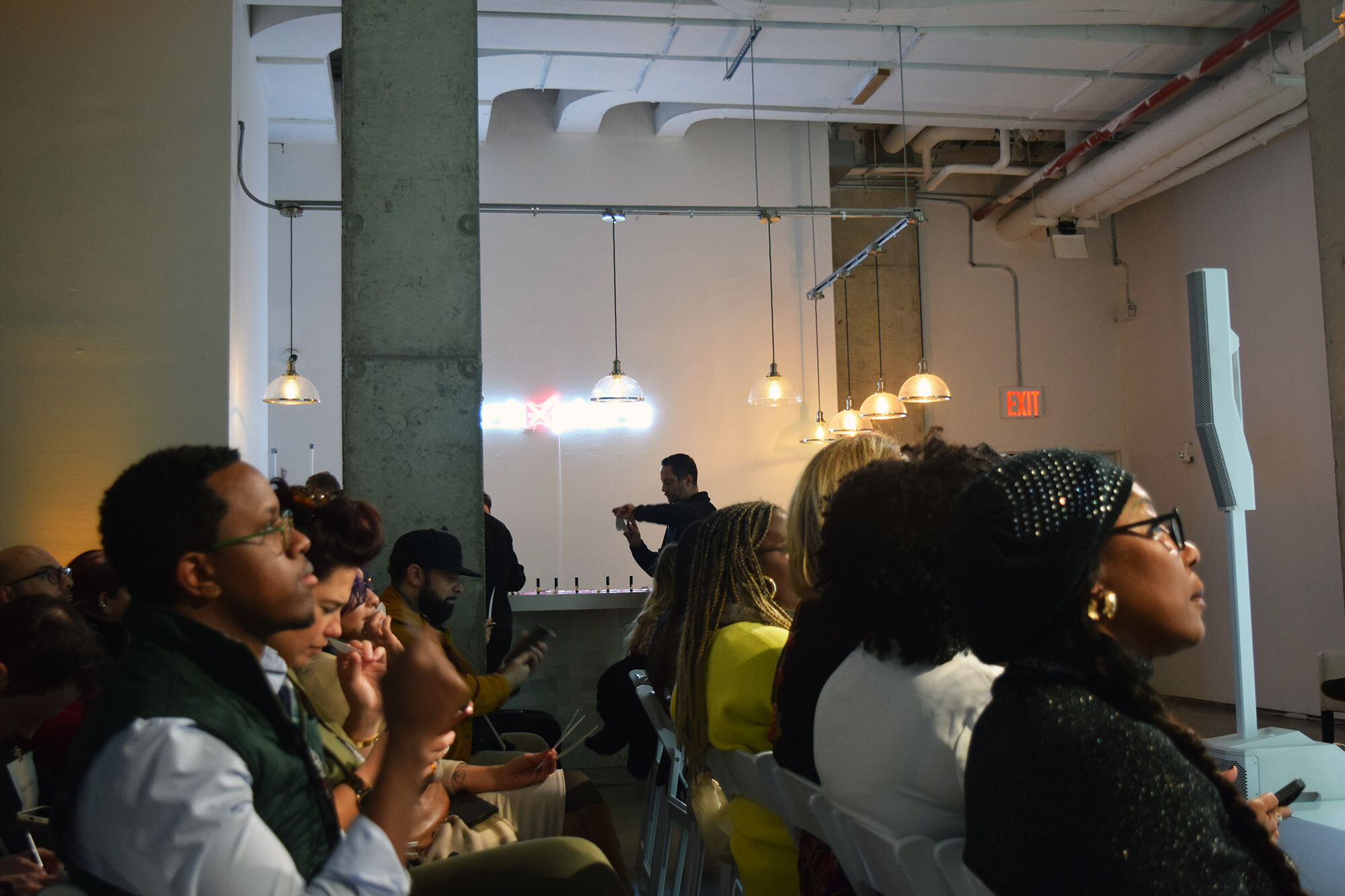 Crowd at Mythologist Perfume presentation.