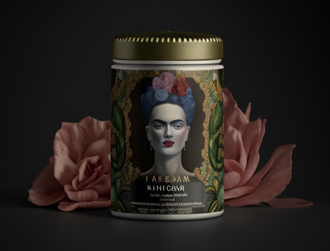 Midjourney imagine how Frida Kahlo's perfume can look like