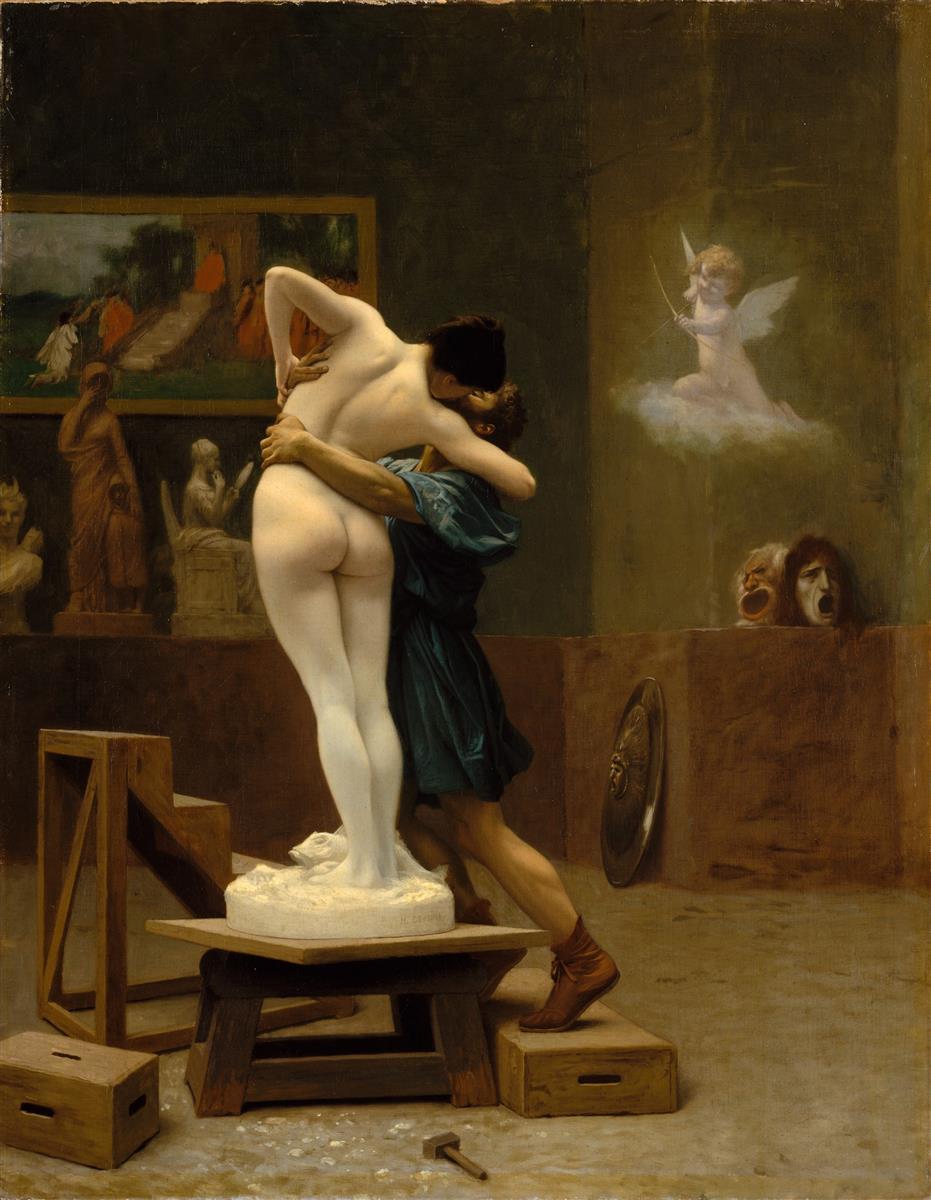 painting Galatea and Pygmaleon kiss By Jean Leon Gerome