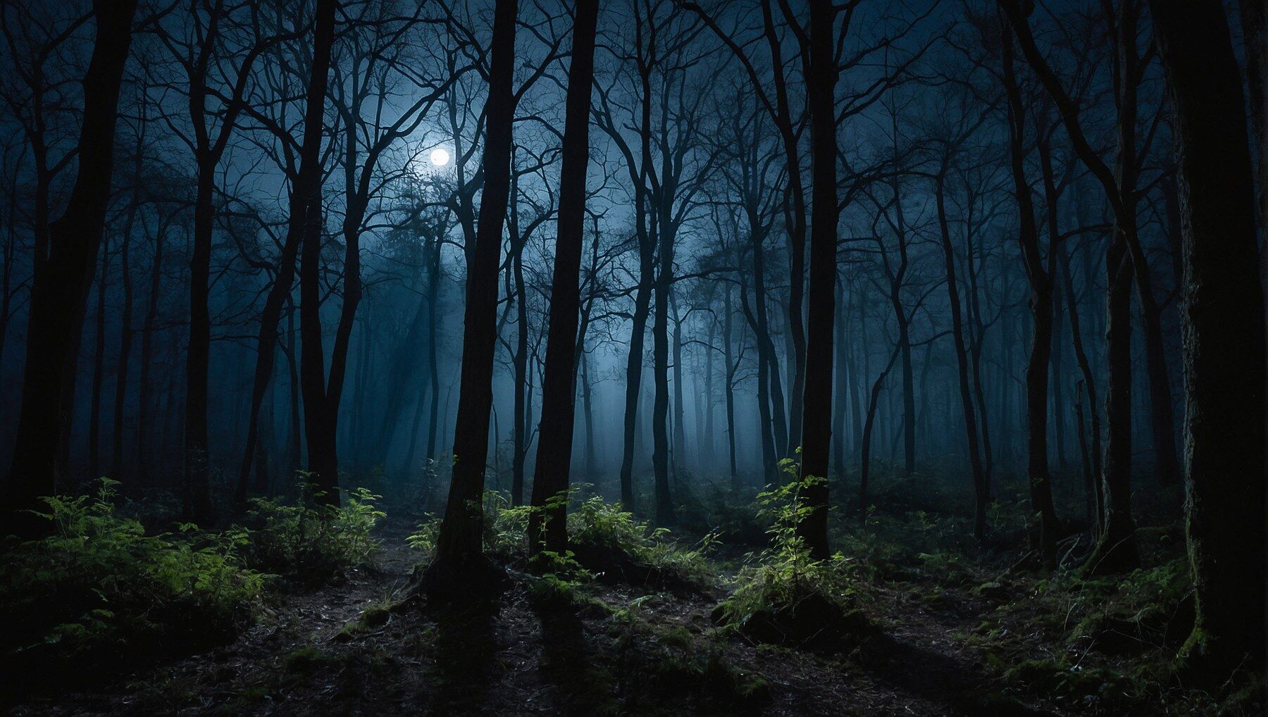 Moonlight in a forest