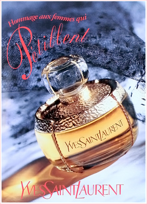 Champagne Yves Saint Laurent vintage ad photo