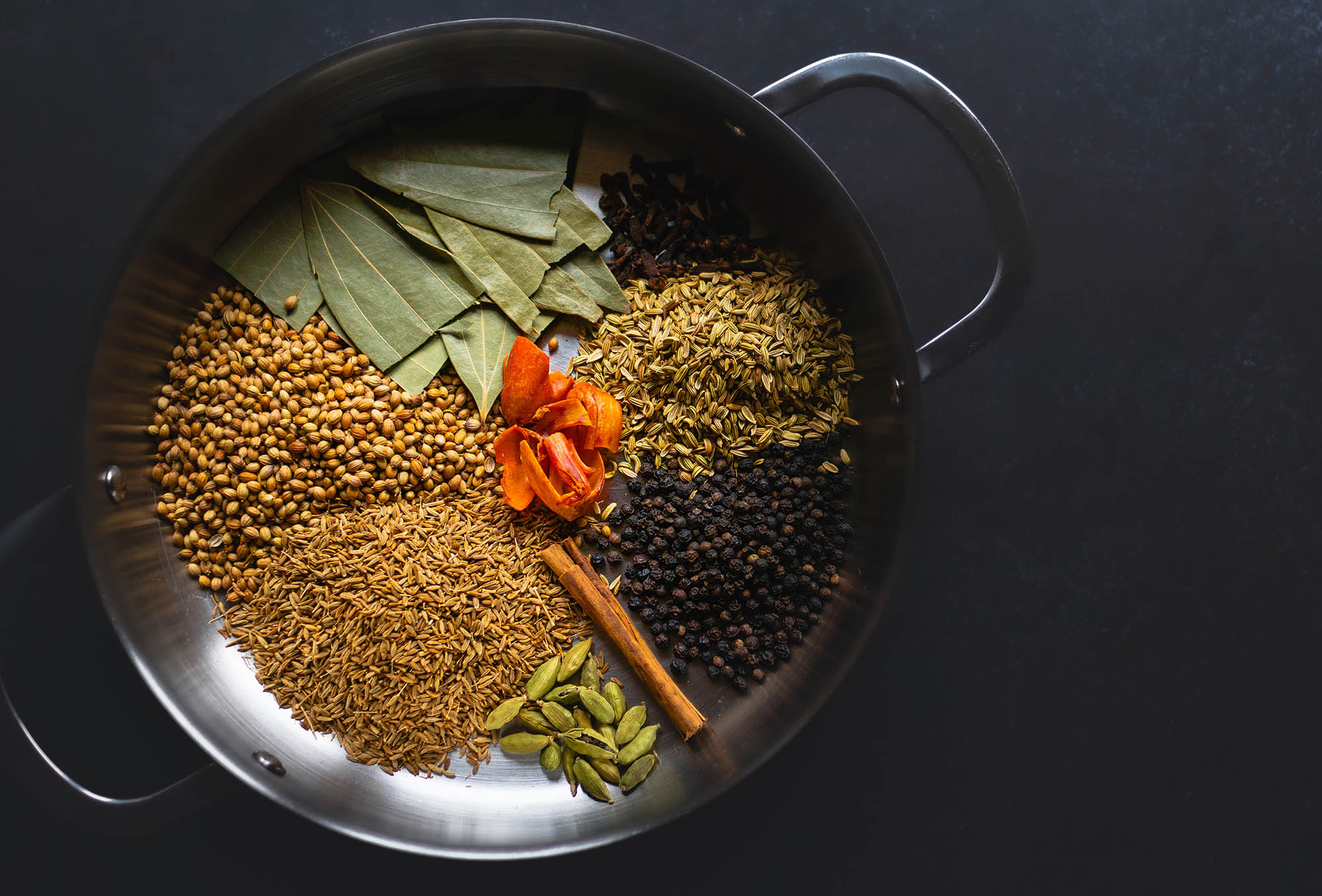 garam masala in a pan.