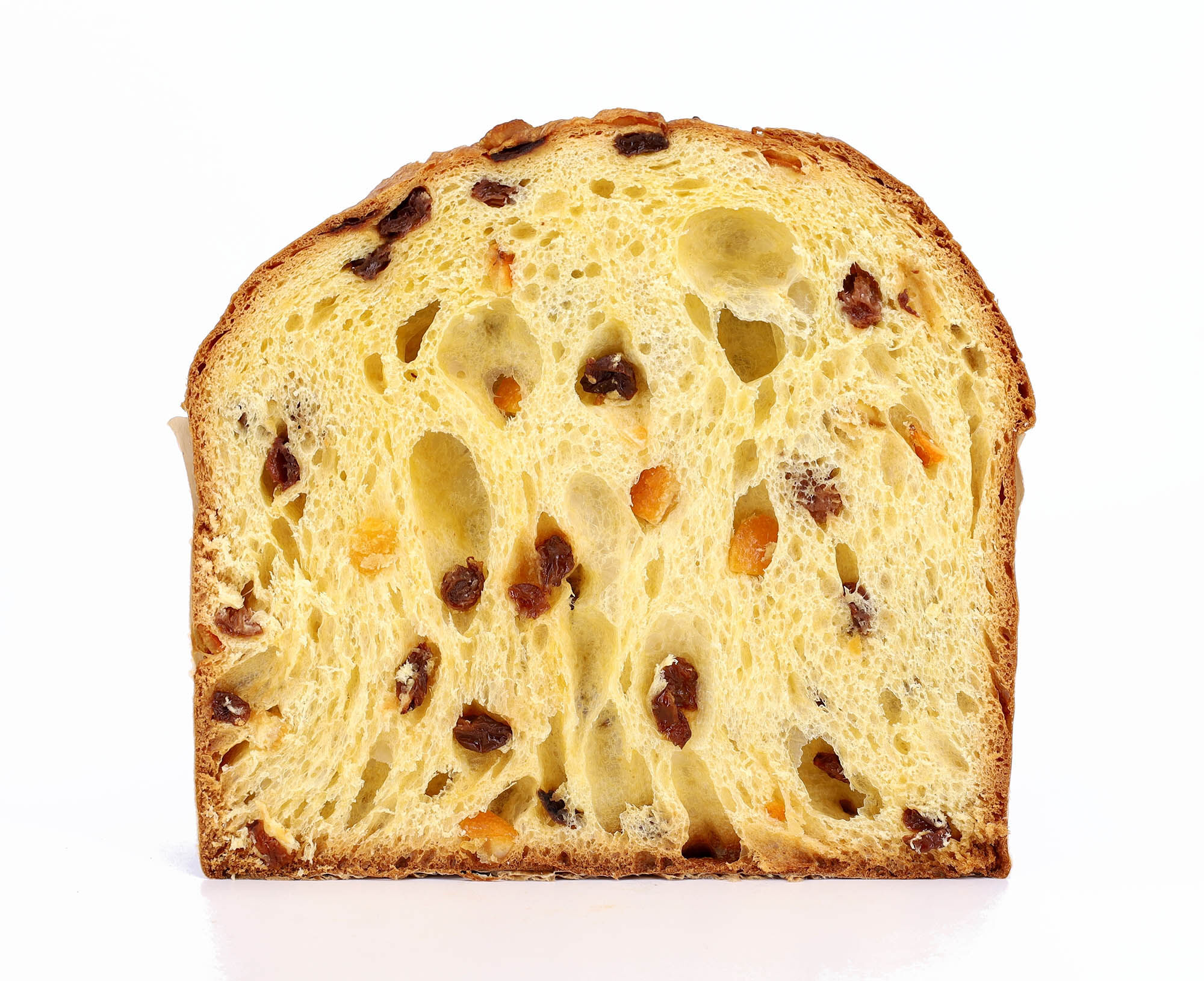 Side view of panettone bread.