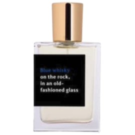 Blue Whisky on the rock, in an old-fashioned glass Proad