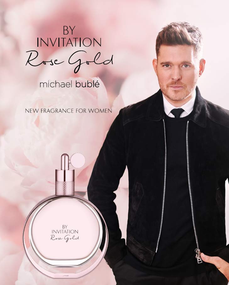 By Invitation Rose Gold Michael Buble perfume a new fragrance for
