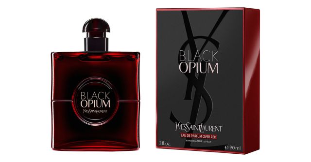 Yves Saint Laurent Black Opium Eau de Parfum Over Red