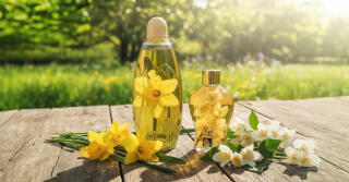 Цветочный кораблик в бутылке