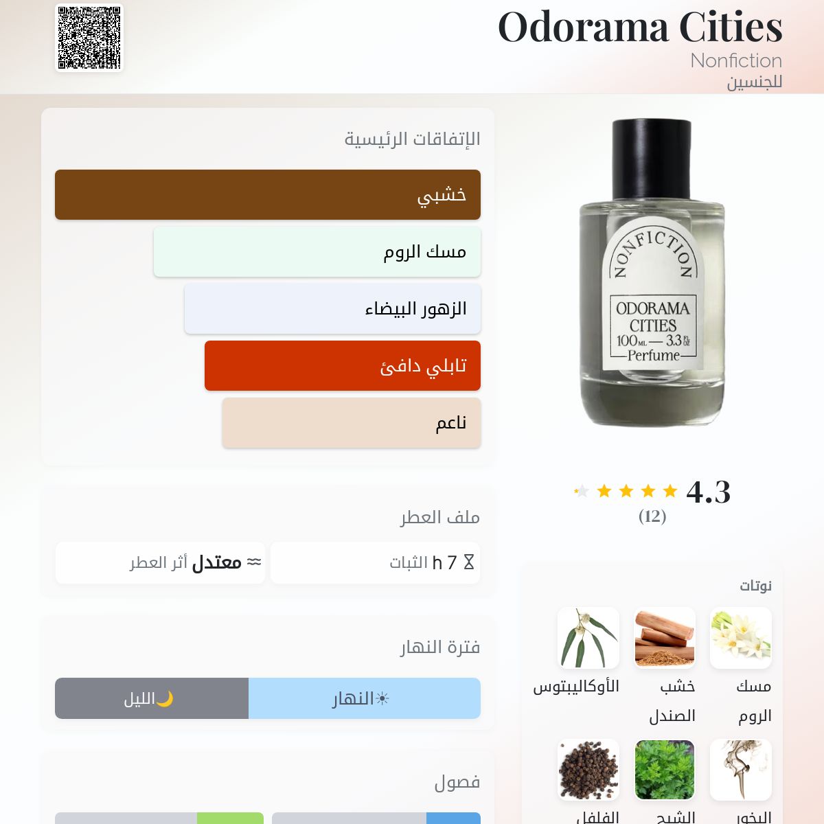 Odorama Cities Nonfiction عطر - a fragrance للجنسين 2024