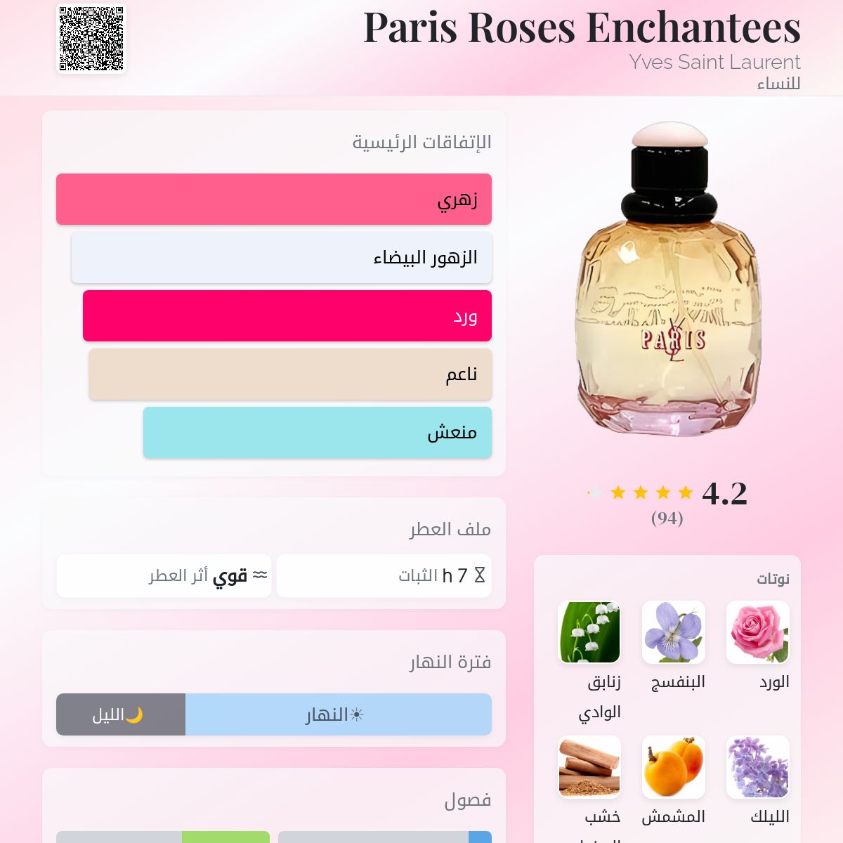 Paris Roses Enchantees Yves Saint Laurent عطر - a fragrance للنساء