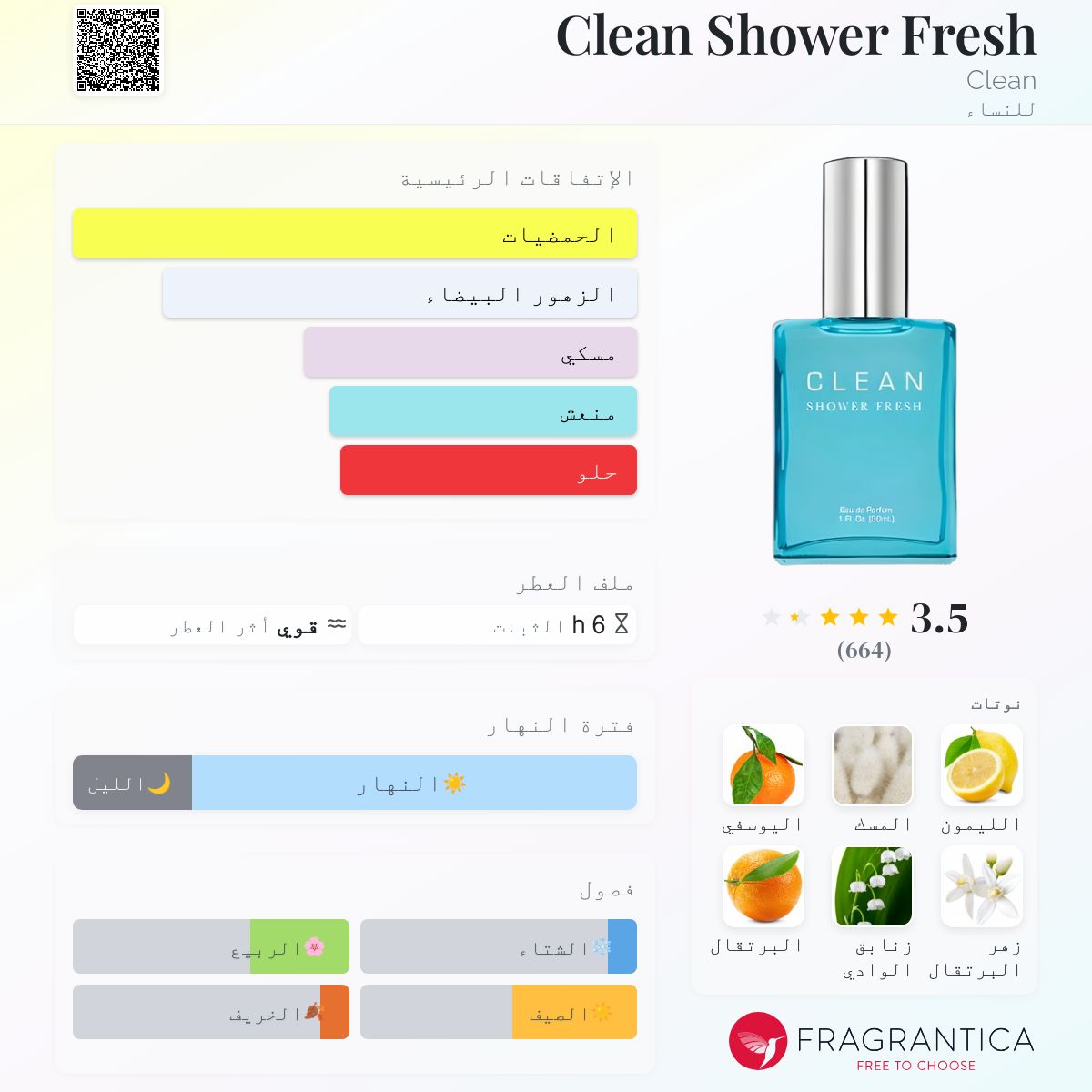 Clean Shower Fresh Clean للنساء