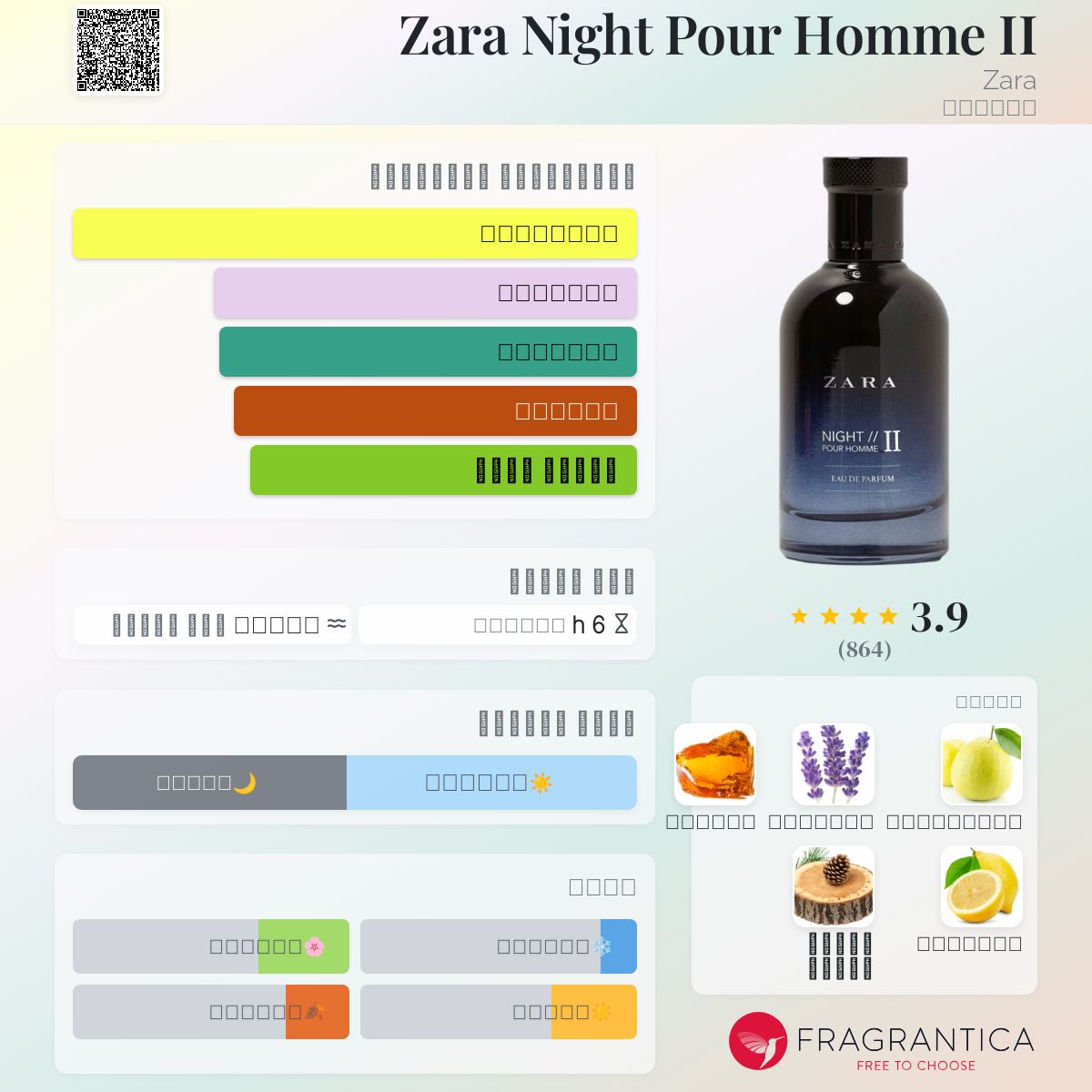 Zara Night Pour Homme II Zara ماء كولونيا a fragrance للرجال 2017