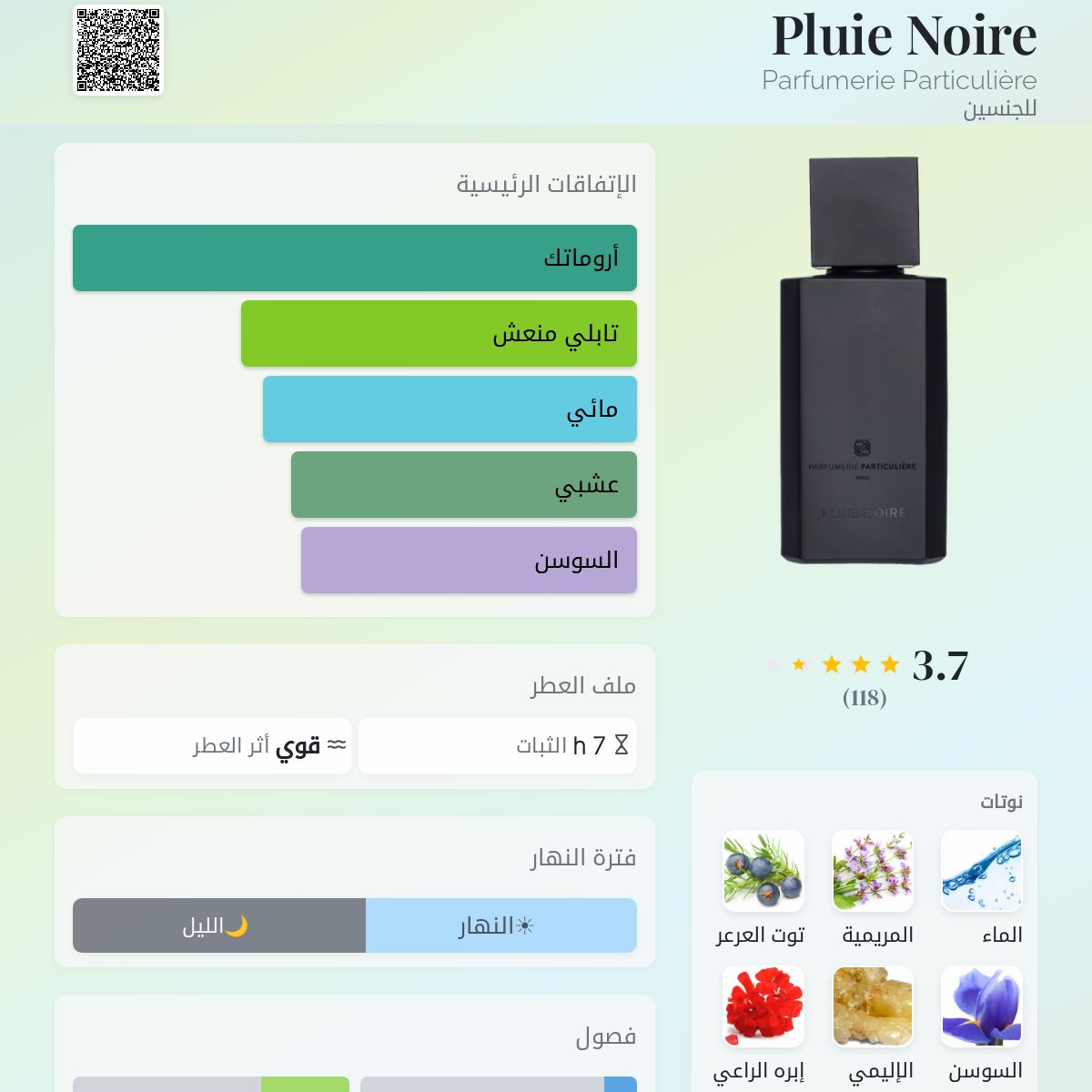 Pluie Noire Parfumerie Particulière عطر - a fragrance للجنسين 2017