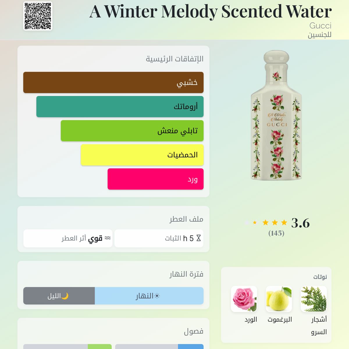 A Winter Melody Scented Water Gucci عطر - a fragrance للجنسين 2019