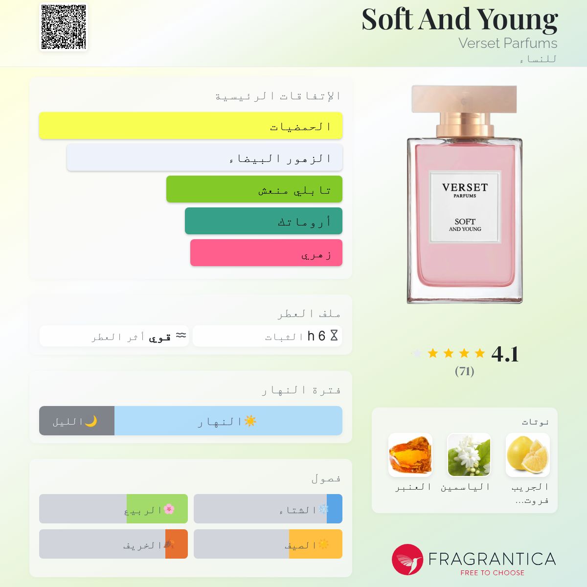 Soft And Young Verset Parfums عطر a fragrance للنساء