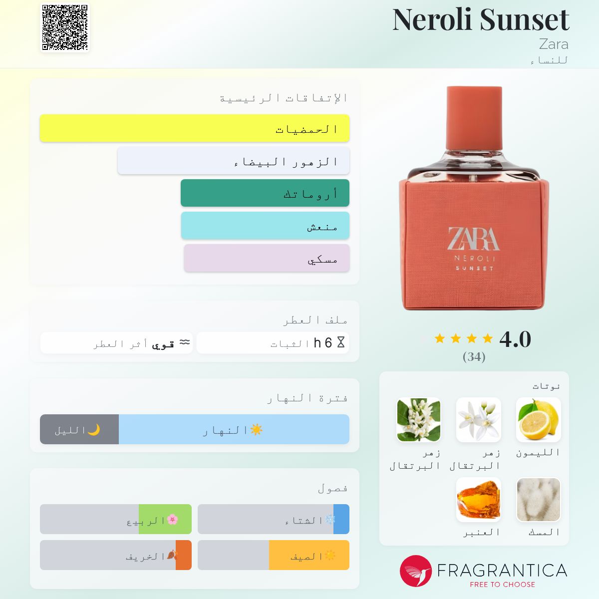 Neroli Sunset Zara عطر a fragrance للنساء 2019