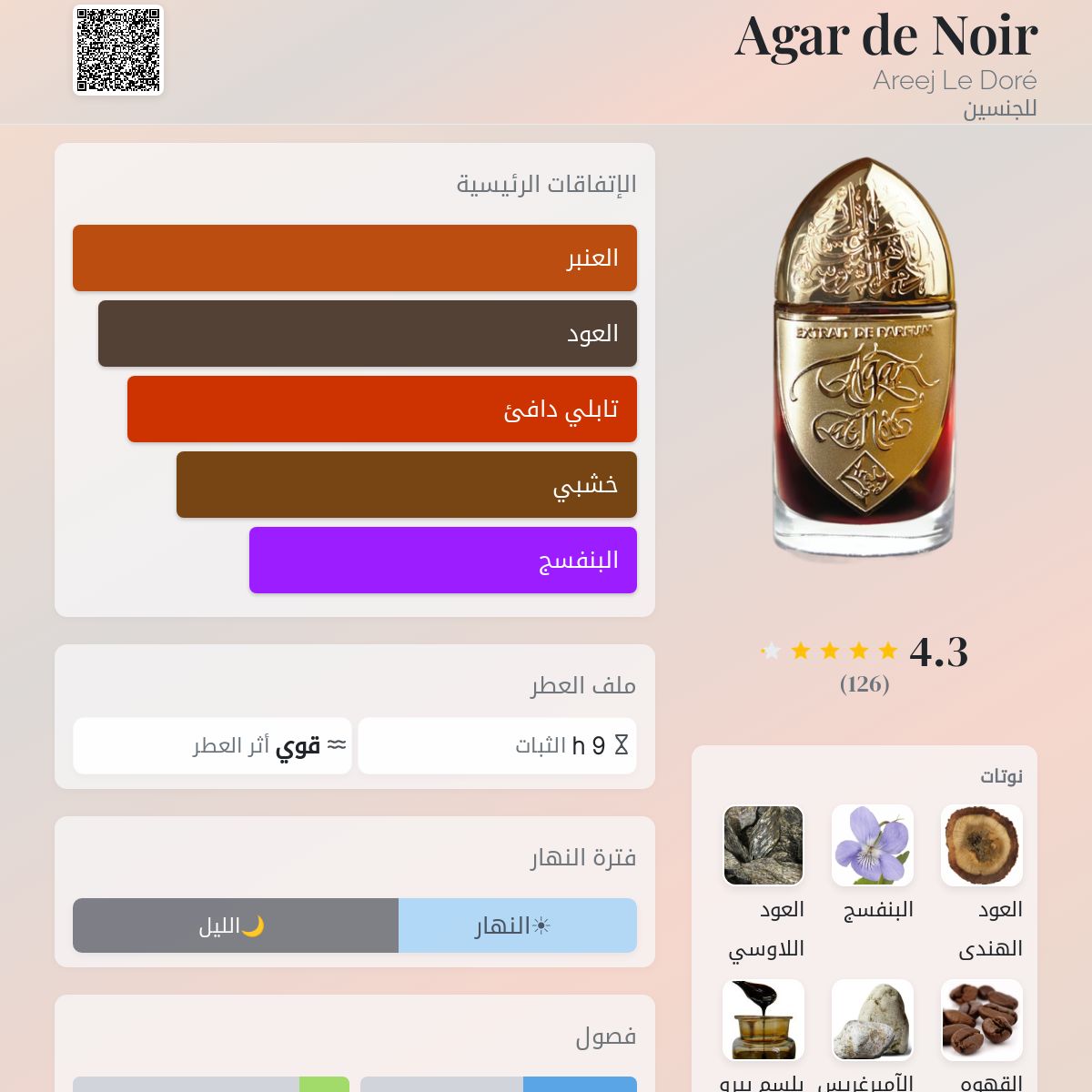 Agar de Noir Areej Le Doré عطر - a fragrance للجنسين 2020