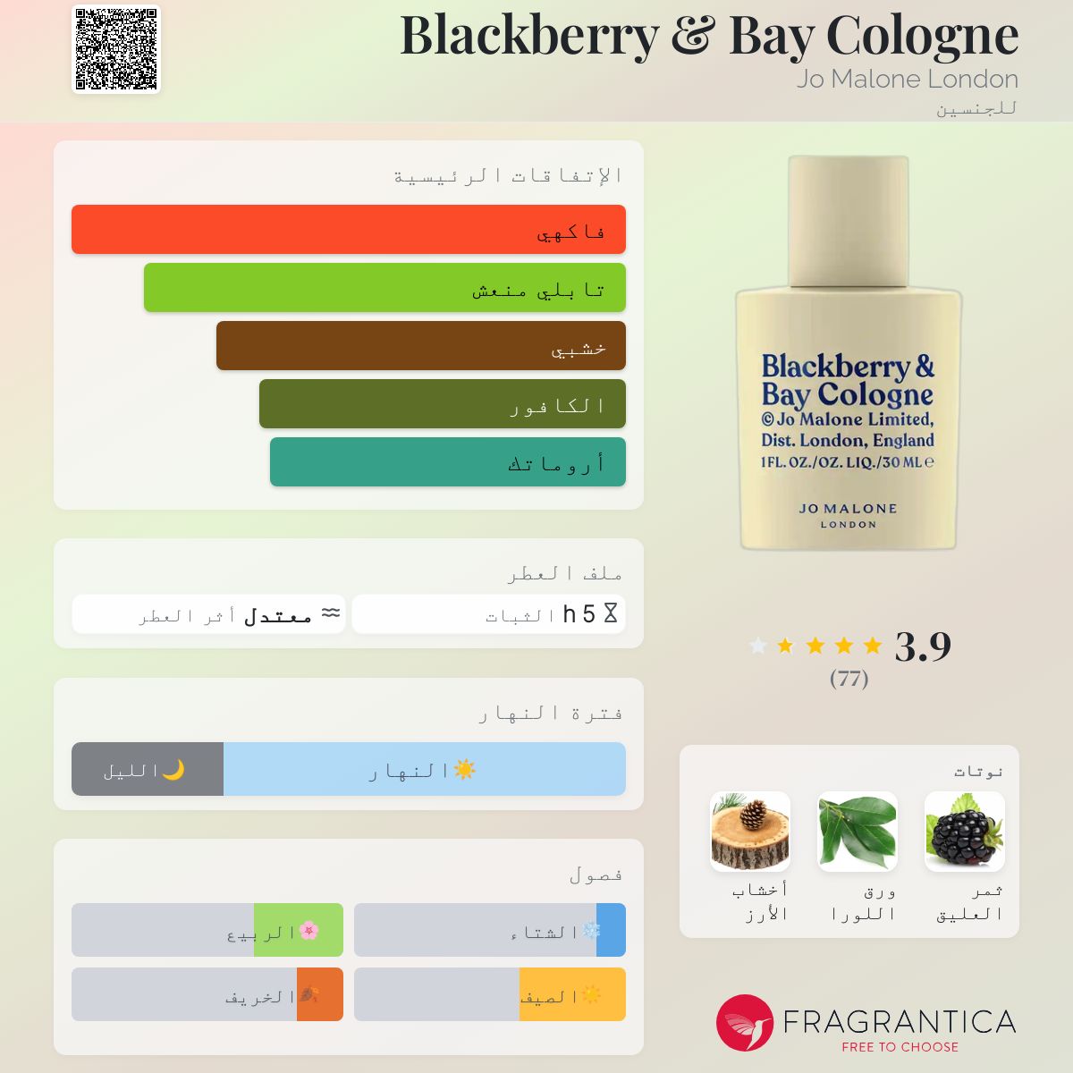 Blackberry & Bay Cologne Jo Malone London عطر a