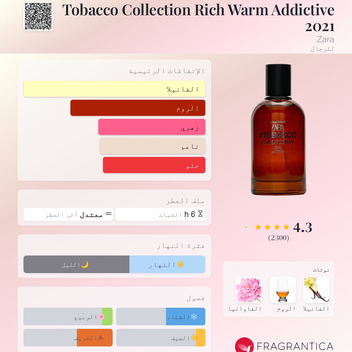 Tobacco Collection Rich Warm Addictive 2021 Zara ماء كولونيا a