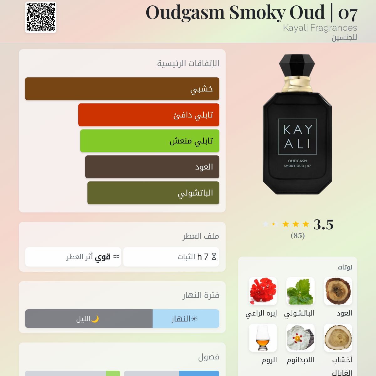 Oudgasm Smoky Oud | 07 Kayali Fragrances عطر - a fragrance للجنسين 