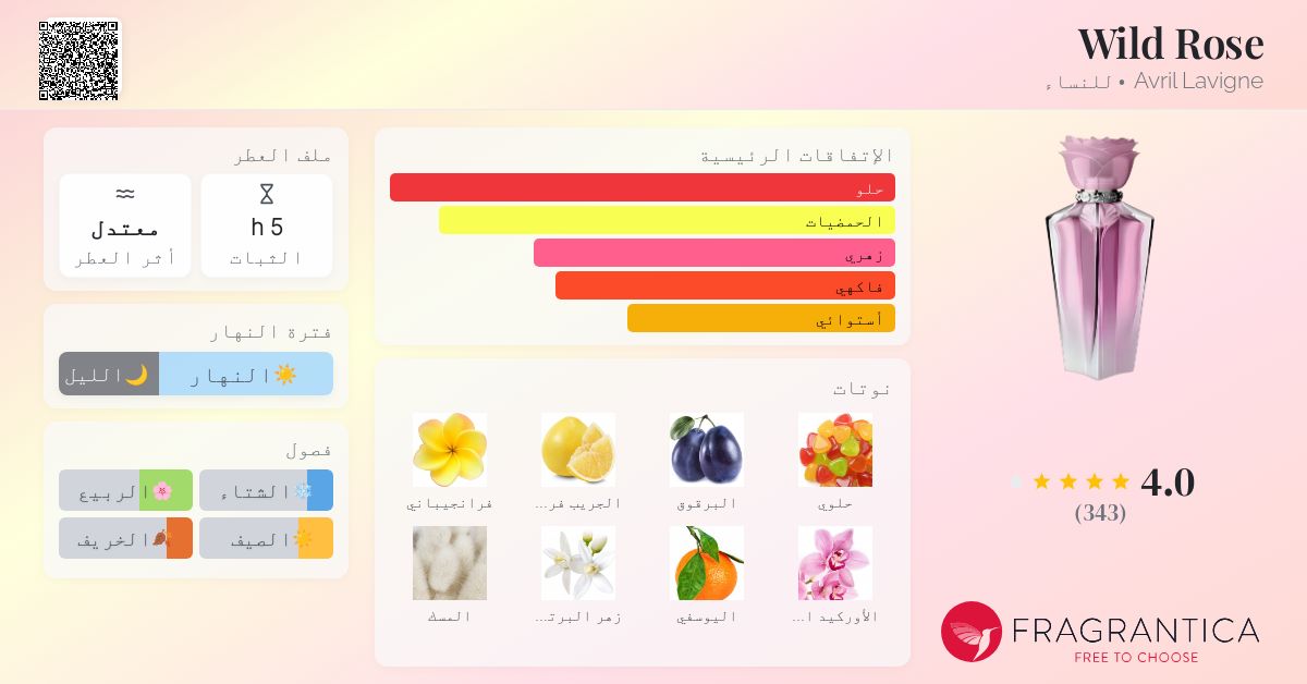 Avril Lavigne Wild Rose Perfume Wild Rose Avril Lavigne عطر A - Main Image