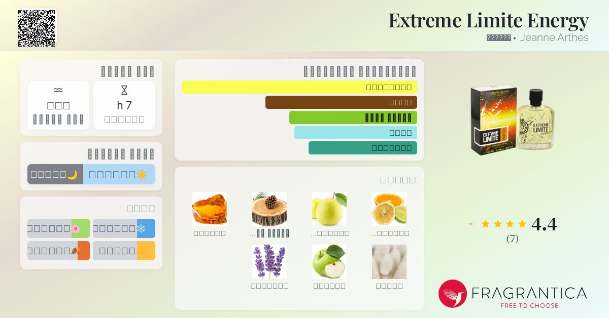 Extreme Limite Energy Jeanne Arthes ماء كولونيا a fragrance للرجال