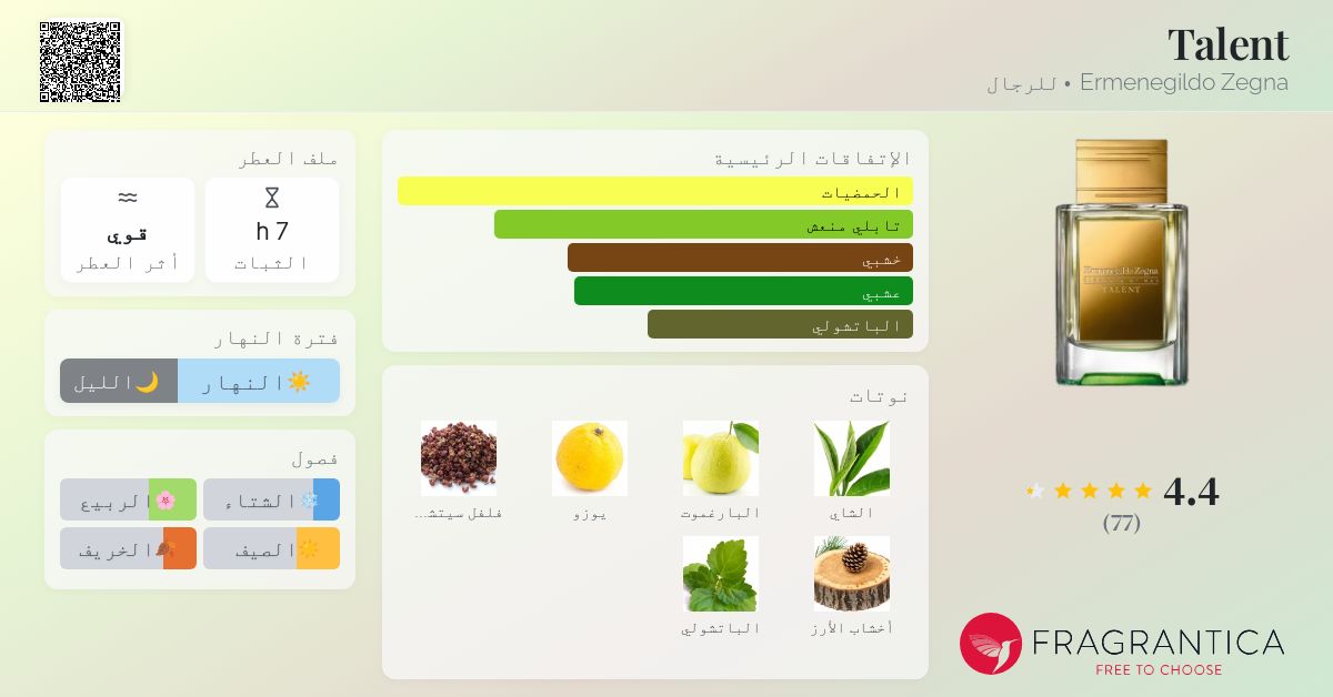 Talent Ermenegildo Zegna ماء كولونيا a fragrance للرجال 2017