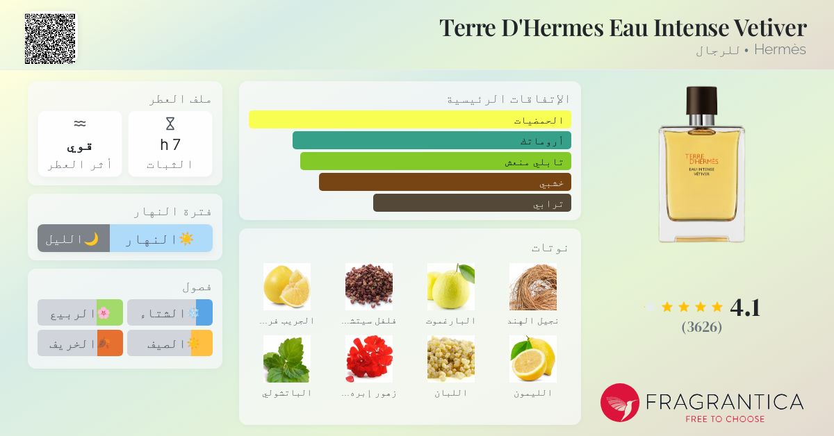 Terre D'Hermes Eau Intense Vetiver Hermès ماء كولونيا a