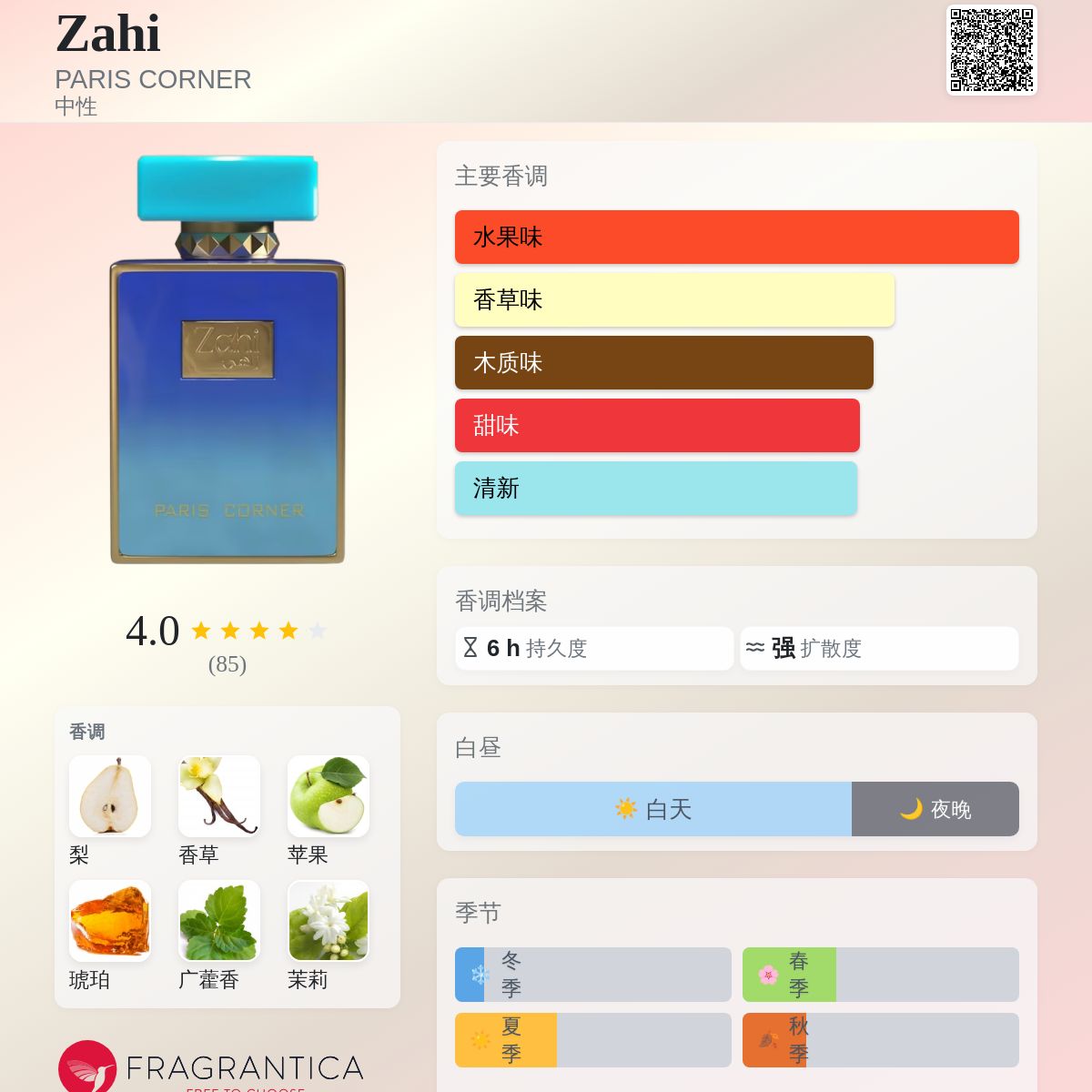 香水 Zahi PARIS CORNER 香水