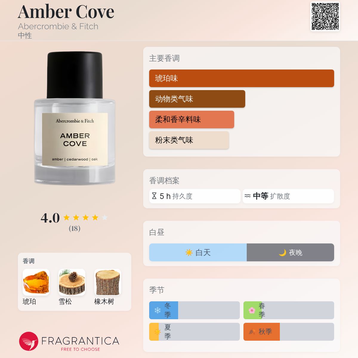 Amber Cove Abercrombie & Fitch 香水- 一款2024年中性香水