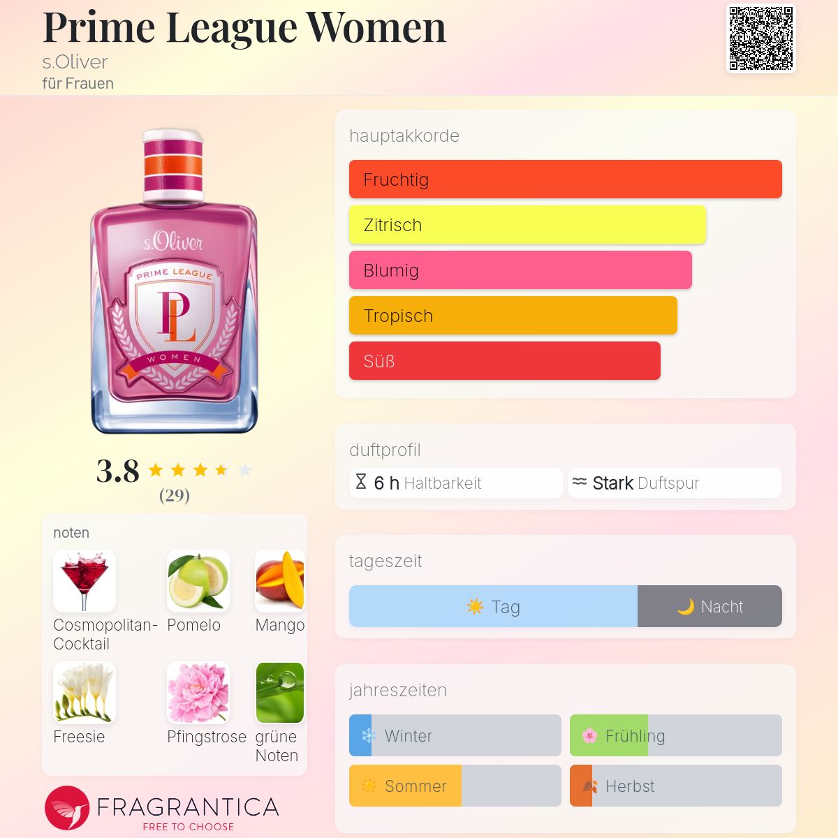 S.Oliver Prime League Women Duschgel, 150 Ml – Pflegendes Duschgel Mit Erfrischendem Duft