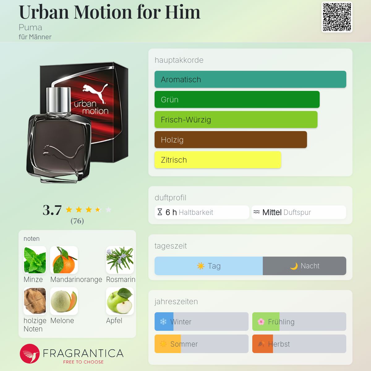 Urban Motion for Him Puma Cologne ein es Parfum für Männer 2009