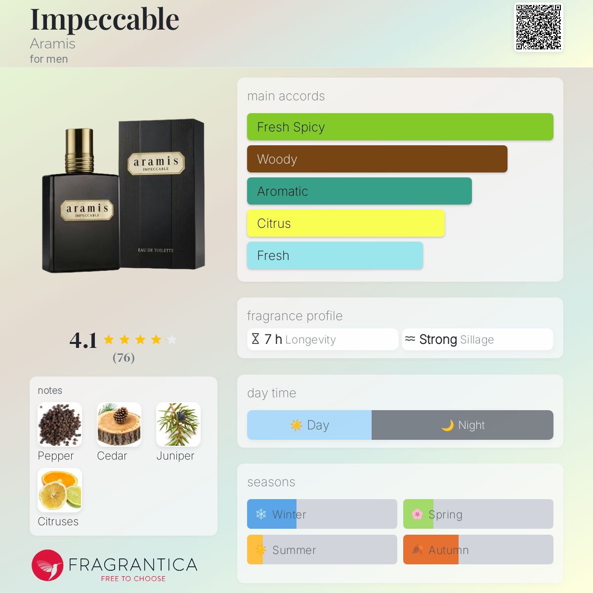 アラミス Impeccable Eau de Toilette 3.7oz Aramis Impeccable for Men Eau De Toilette 3.7 oz 110 ml EDT Spray