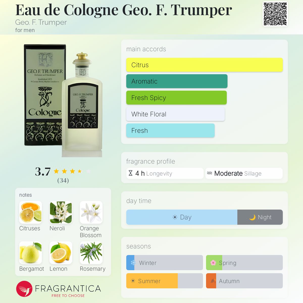 Eau De Quinine Vintage GEO F TRUMPER - Parfum Cologne Pour Homme 500 Ml - Édition Rare