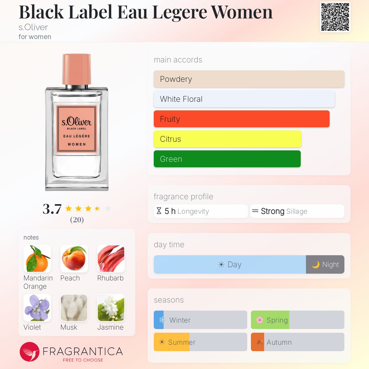 その他 EAU DE PARFUM LEGERE Black Label Eau Legere Women s.Oliver perfume - a fragrance for