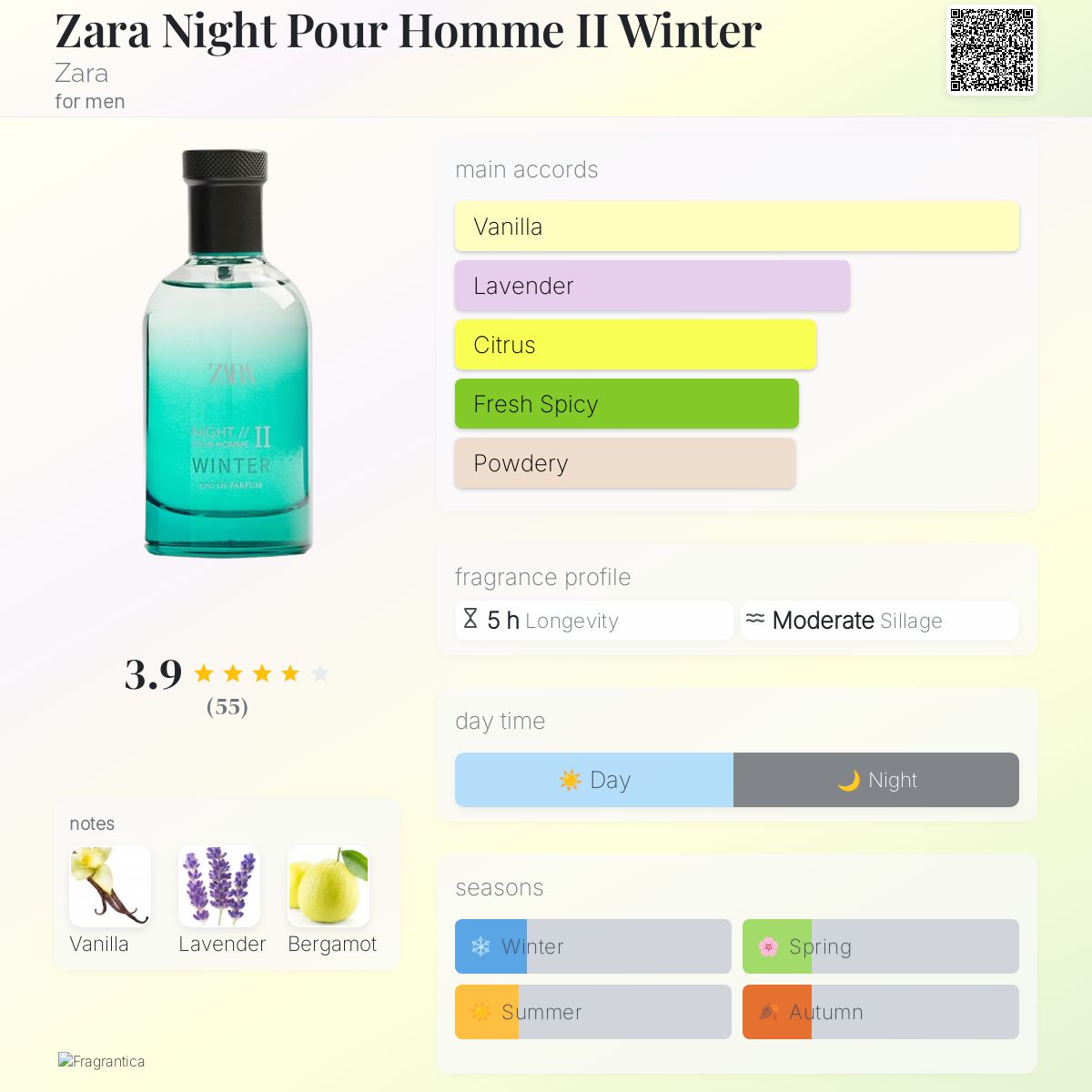 Zara Night Pour Homme II Winter Zara cologne a fragrance for men